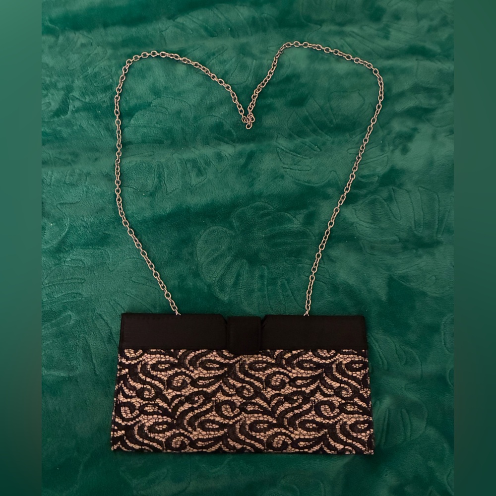 Fioni Night Life Black Lace Clutch evening bag nwot prom purse